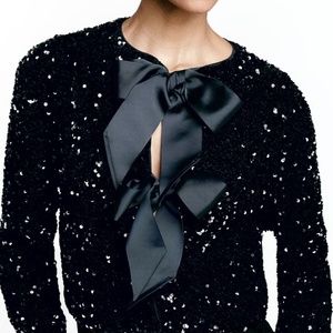 H&M Tie Front Sequined Jacket
